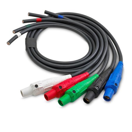 Trystar EISL Cable Size #2 Black 5-Wire Banded Set 5 FT Female / Bare Black, Red, Blue, White, Green Camloks TSSLBD02BK5-F-B